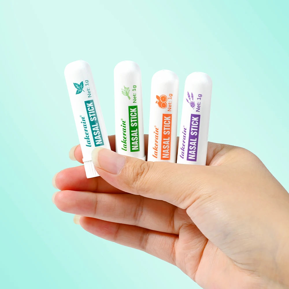 Nasal Stick Boosts Focus Inhaler Tubes Cooling Essential Oil Nasal Inhaler Aromatherapy Energy Bar Sinus&Congestion Relief Daily