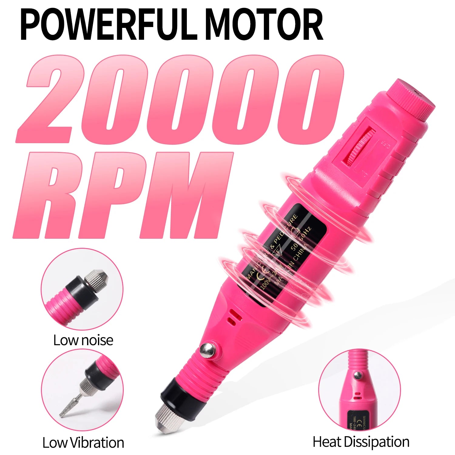 Nail Sander Set Electric Nail Drill Machine Grinding Equipment Milling Cutter For Manicure Pedicure Strong Polishing Tools