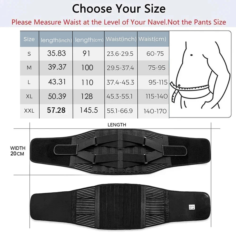 Back Lumbar Support Belt Waist Protector Orthopedic Corset Sport Support Tape Spine Decompression Waist Trainer Fitness Safety