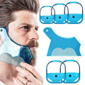 6pcs Beard Shaping Kit – 5 Size Beard Templates & 1 Multifunctional Styling Comb for Perfect Grooming (Blue & Transparent)