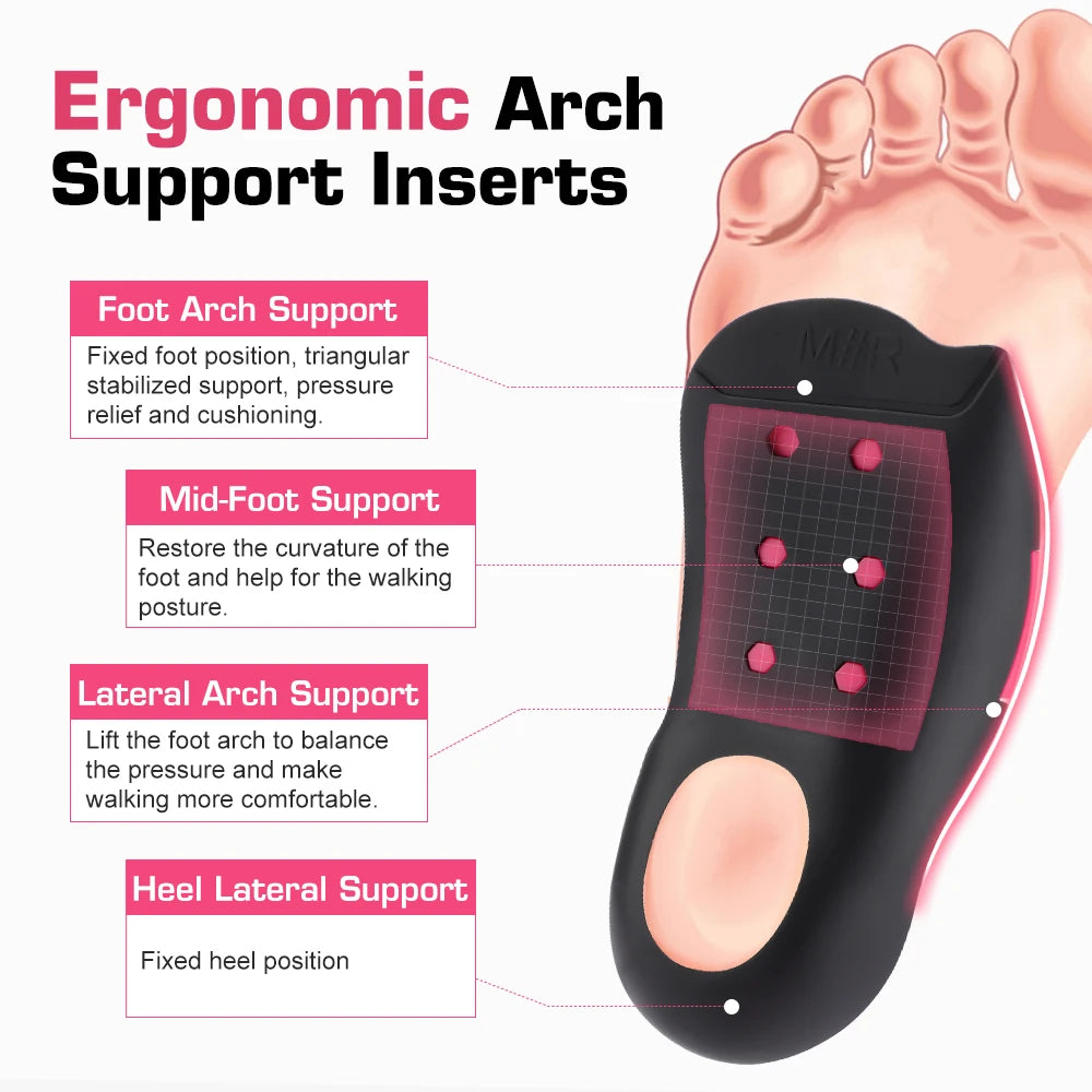 High Arch Support Insoles Non-Slip Plantar Support Pad Shock-Absorbing Foot Pads for Flat Feet And Fallen Arches