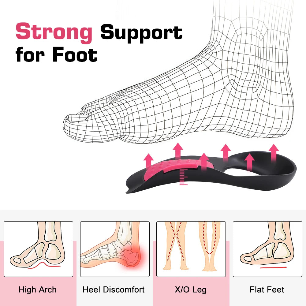 High Arch Support Insoles Non-Slip Plantar Support Pad Shock-Absorbing Foot Pads for Flat Feet And Fallen Arches